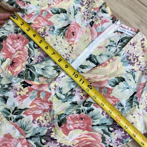 Faithful The Brand | Maribelle | Linen Floral Romper Romantic Pastel Spring - Picture 13 of 16